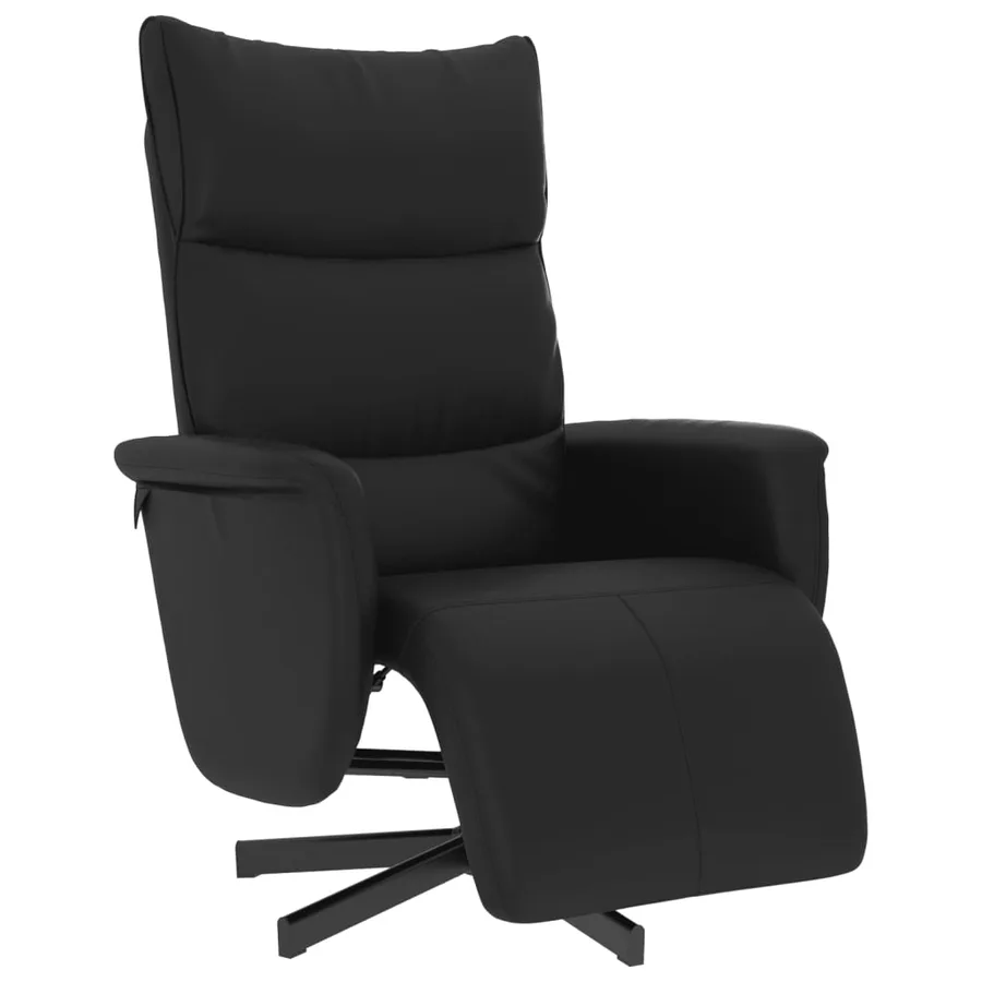Fauteuil inclinable avec repose-pieds noir similicuir - 2