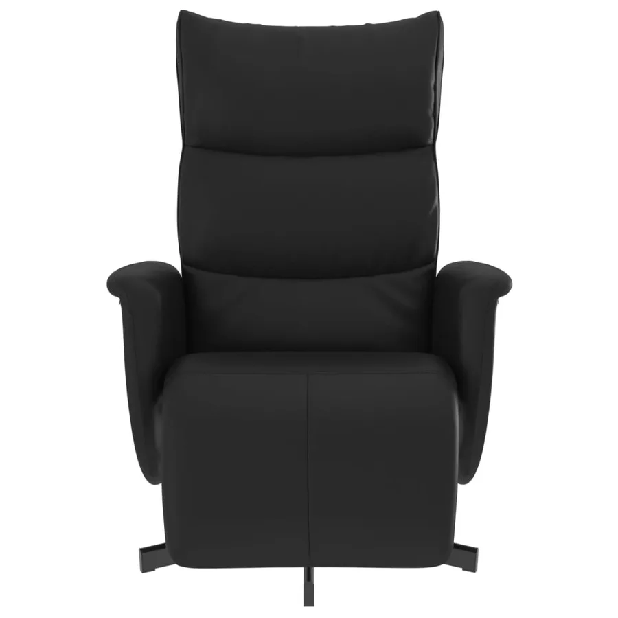 Fauteuil inclinable avec repose-pieds noir similicuir - 3