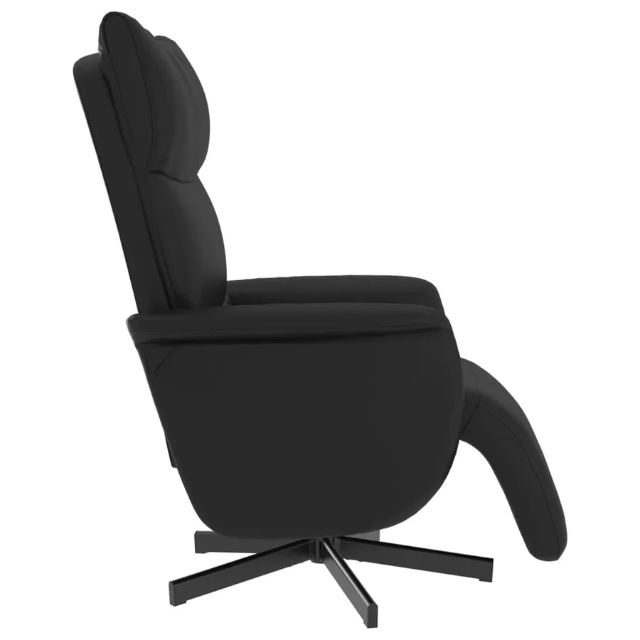 Fauteuil inclinable avec repose-pieds noir similicuir - 4