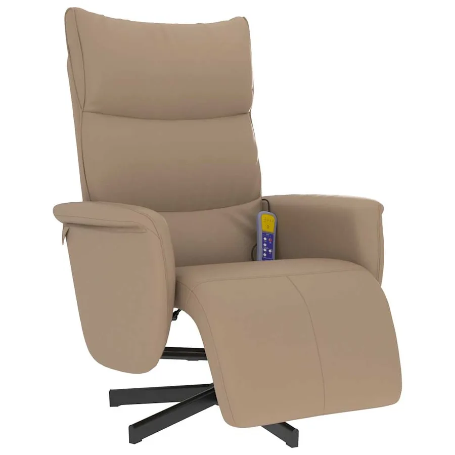 Fauteuil inclinable de massage repose-pieds cappuccino - 3
