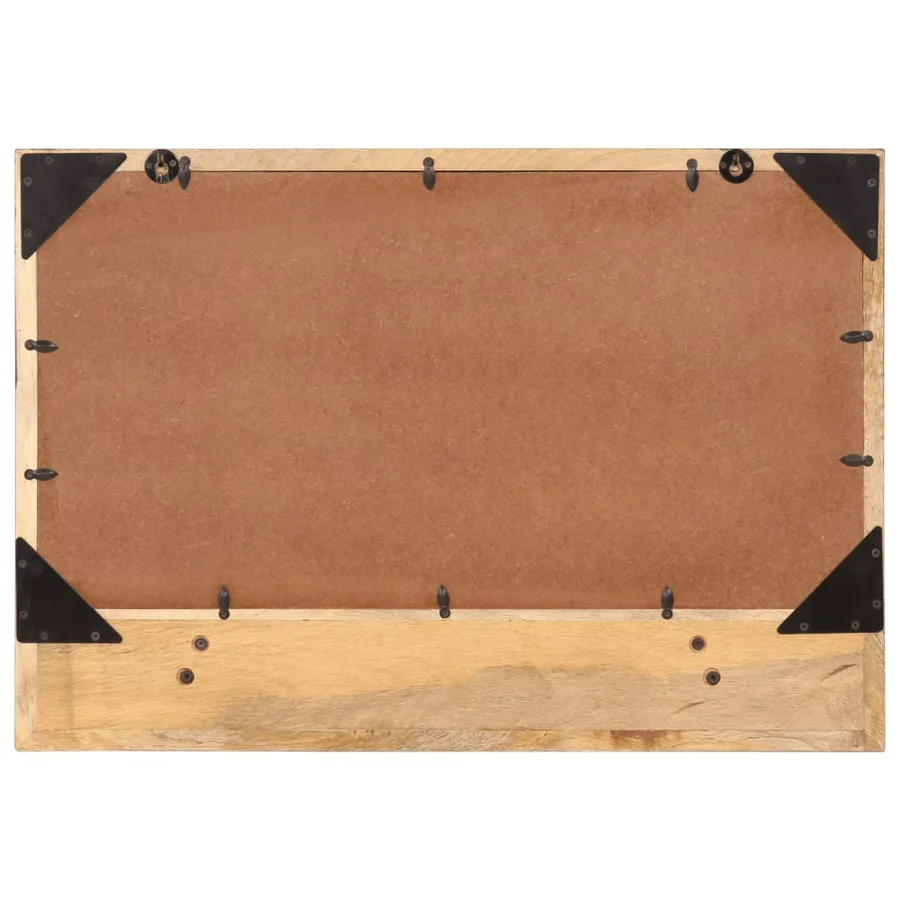 Miroir avec étagère 80x8x55 cm verre et bois massif manguier - 3