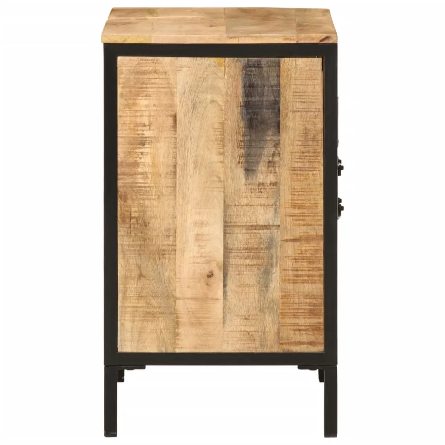 Armoire lavabo de salle de bain bois massif de manguier et fer - 4