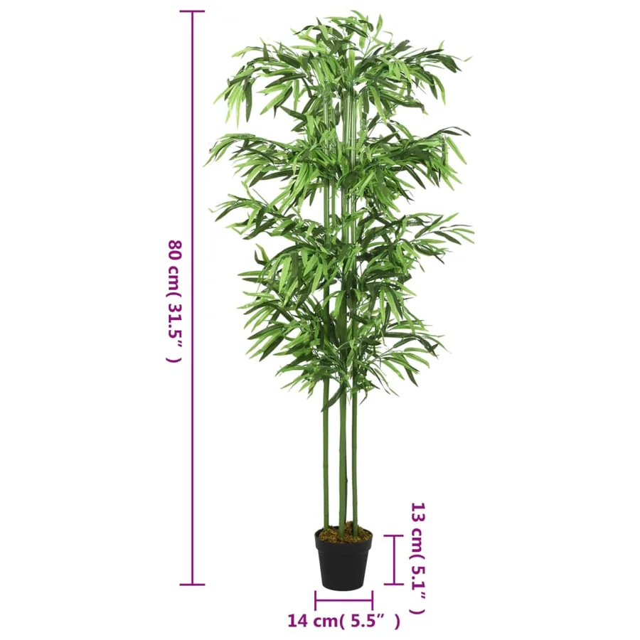 Bambou artificiel 240 feuilles 80 cm vert - 4