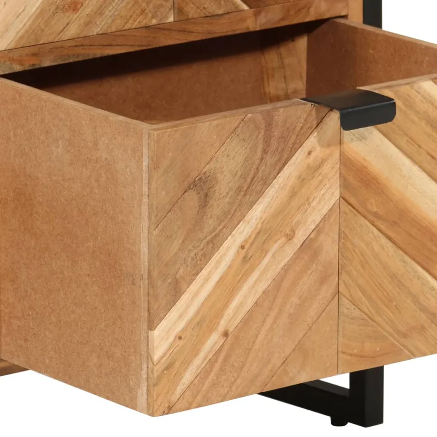 Ensemble de meubles salle de bain 5 pcs fer et bois d'acacia - 10