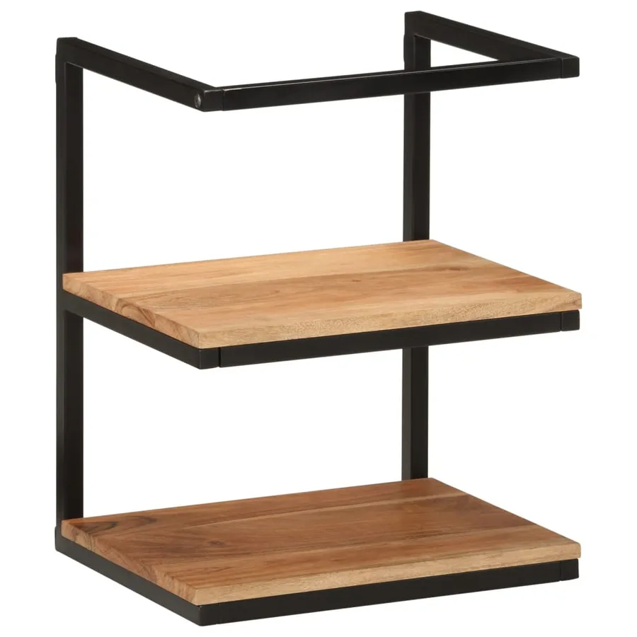 Ensemble de meubles salle de bain 5 pcs fer et bois d'acacia - 13