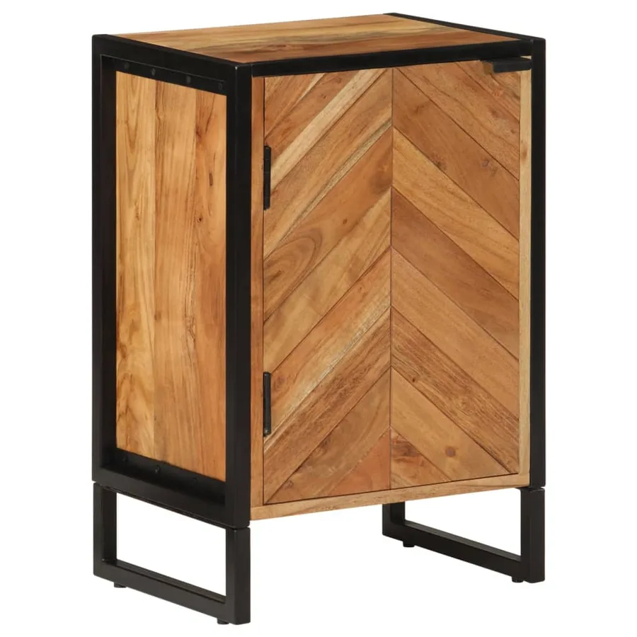 Ensemble de meubles salle de bain 5 pcs fer et bois d'acacia - 6