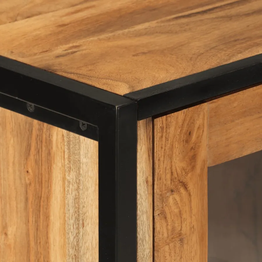 Ensemble de meubles salle de bain 5 pcs fer et bois d'acacia - 8