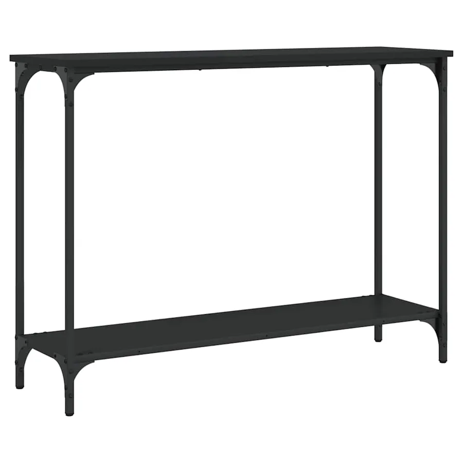 Table console noir 101x30,5x75 cm bois d'ingénierie - 2