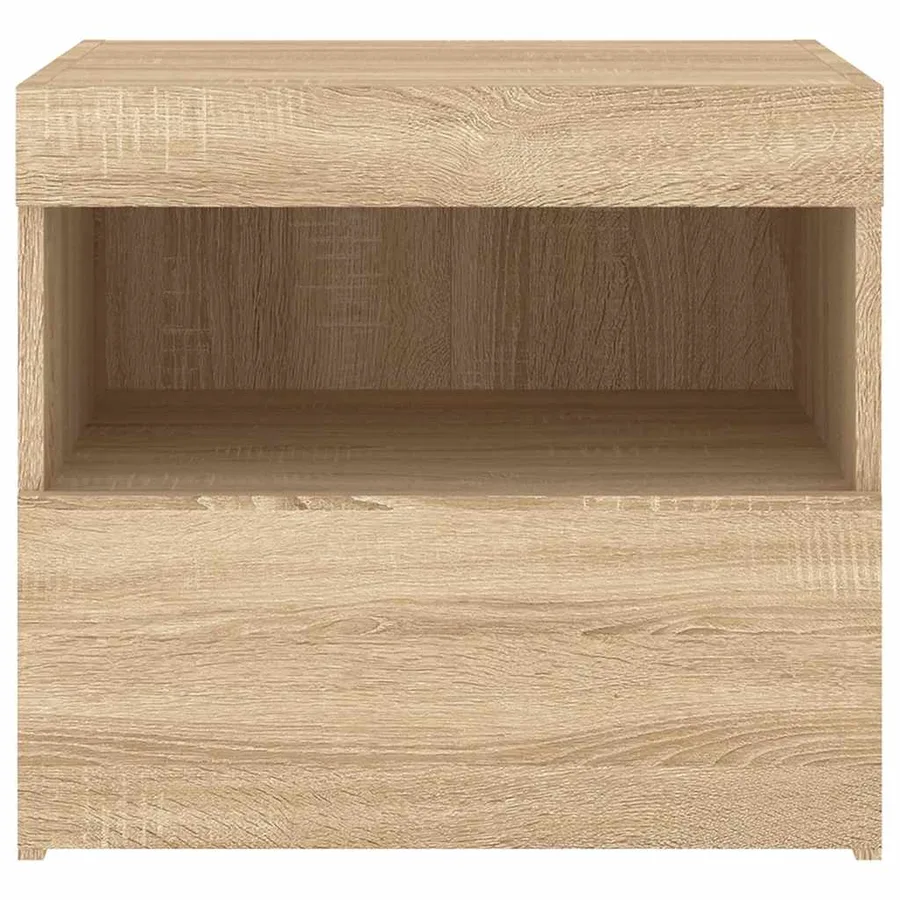 Table de chevet avec lumières LED chêne sonoma 50x40x45 cm - 8