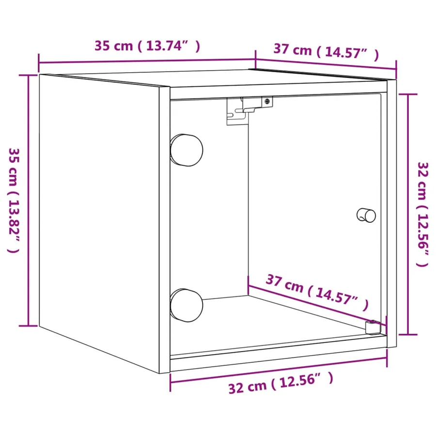 Tables de chevet avec portes en verre 2 pcs blanc 35x37x35 cm - 13