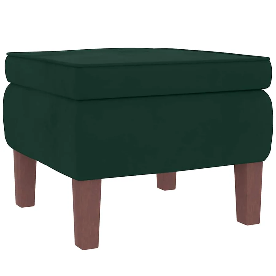 Fauteuil à bascule à oreilles en velours vert foncé bois massif - 9
