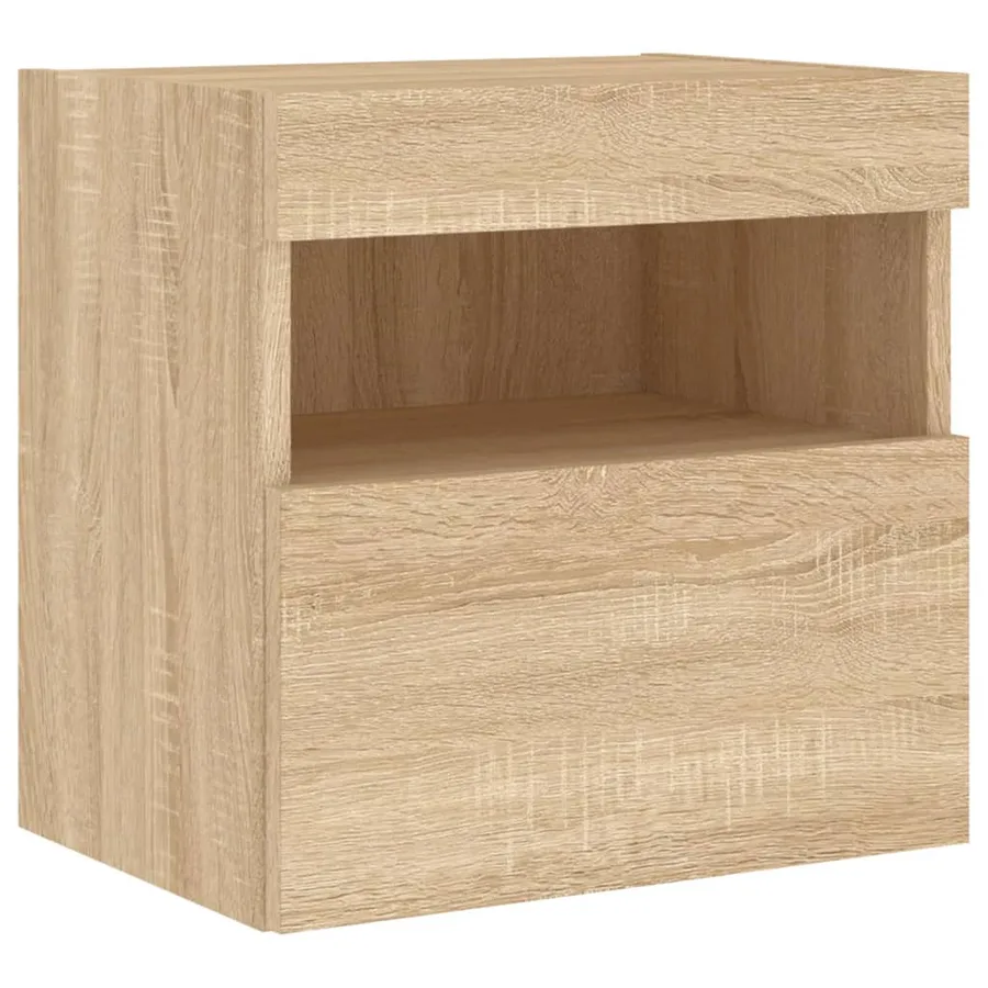 Meubles TV muraux lumières LED 2 pcs chêne sonoma 40x30x40 cm - 8