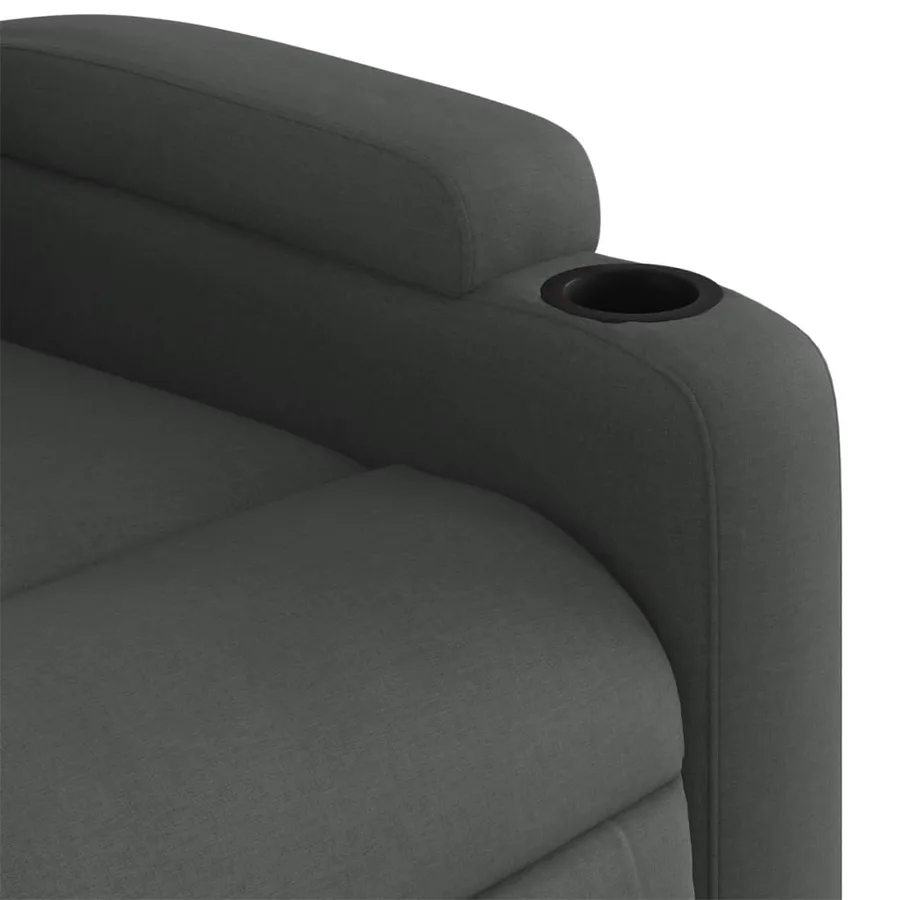 Fauteuil inclinable en tissu gris foncé - 8