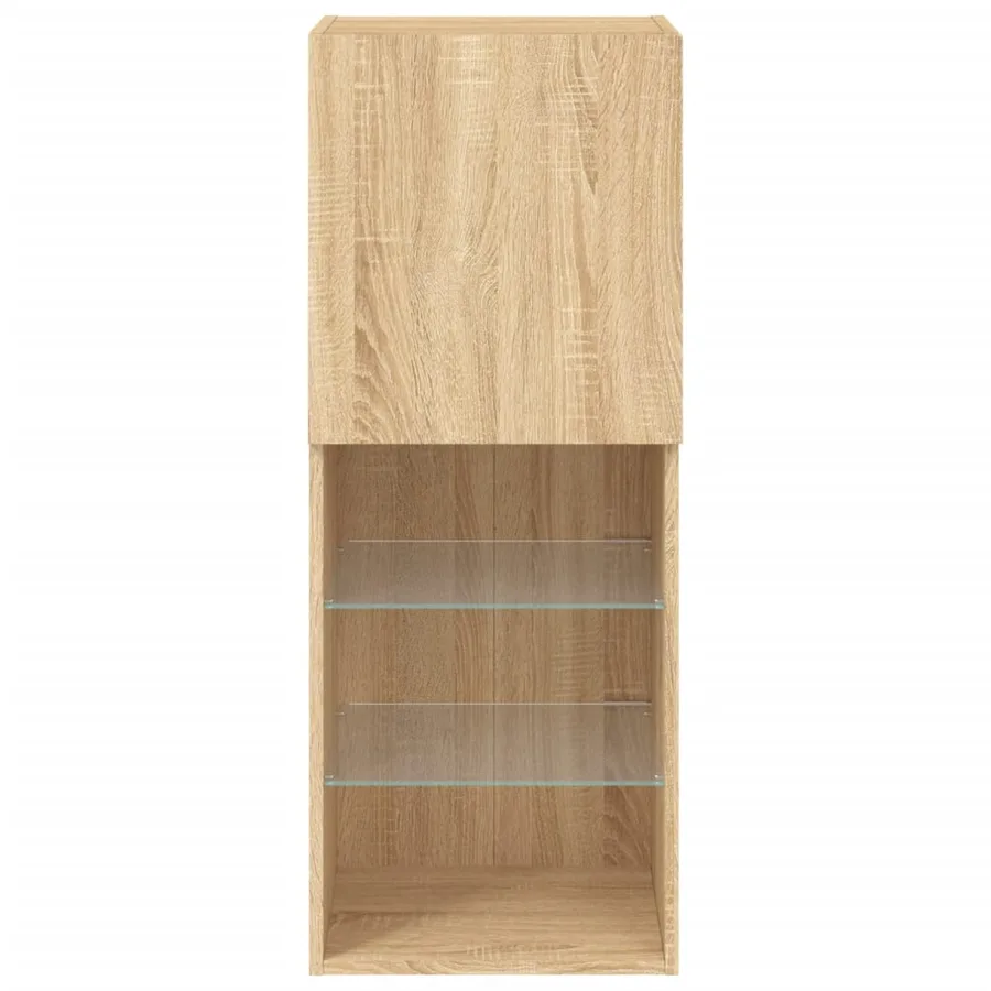 Meuble TV avec lumières LED chêne sonoma 40,5x30x102 cm - 9