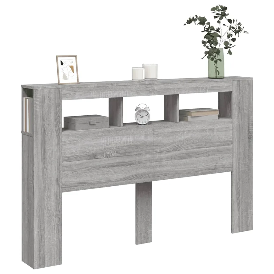 Tête de lit à LED sonoma gris 160x18,5x103,5 cm bois ingénierie - 12