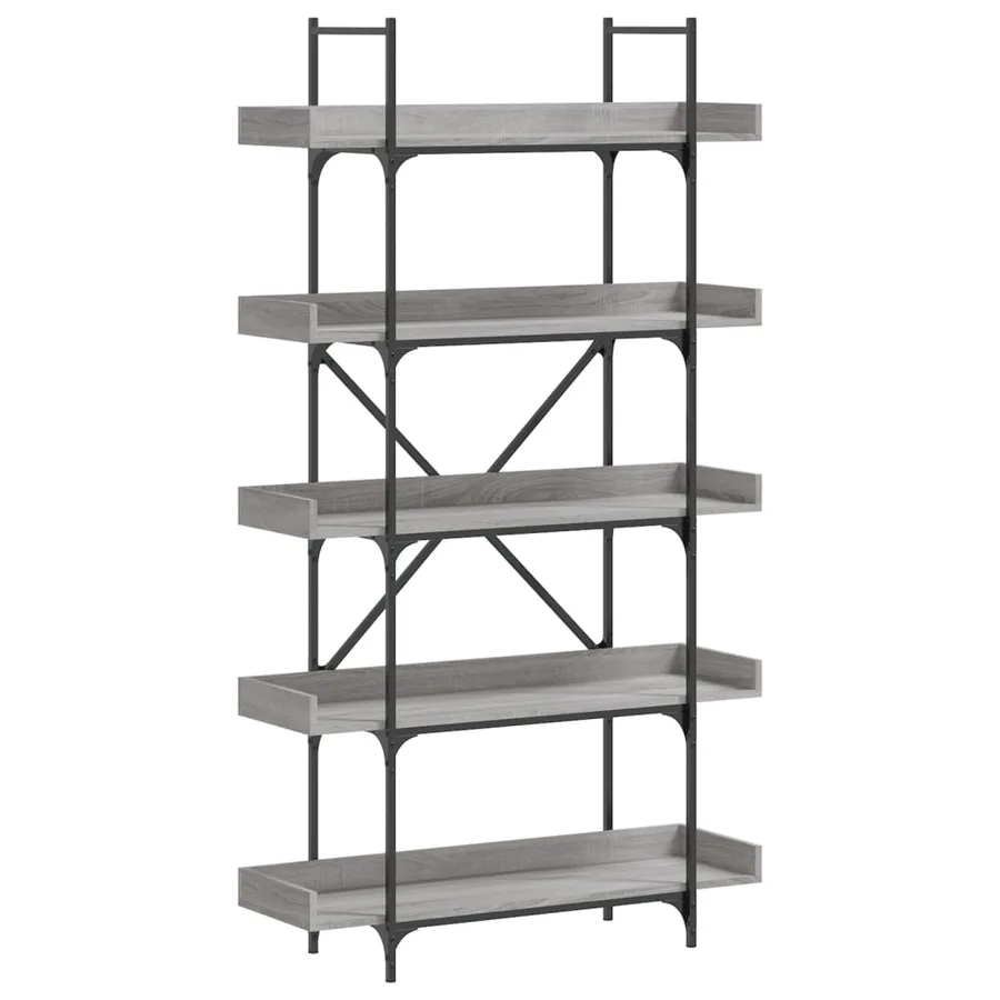 Bibliothèque 5 niveaux sonoma gris 100x33x180,5 cm - 2