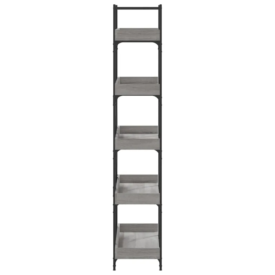 Bibliothèque 5 niveaux sonoma gris 100x33x180,5 cm - 5
