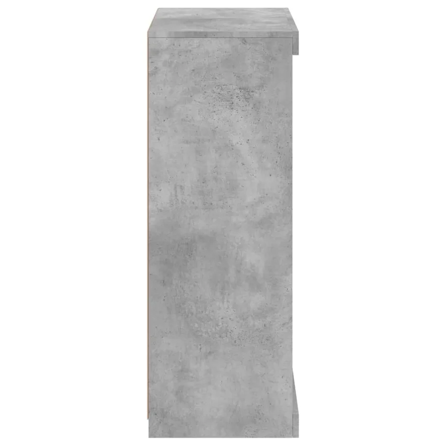 Buffet avec lumières LED gris béton 60,5x37x100 cm - 7