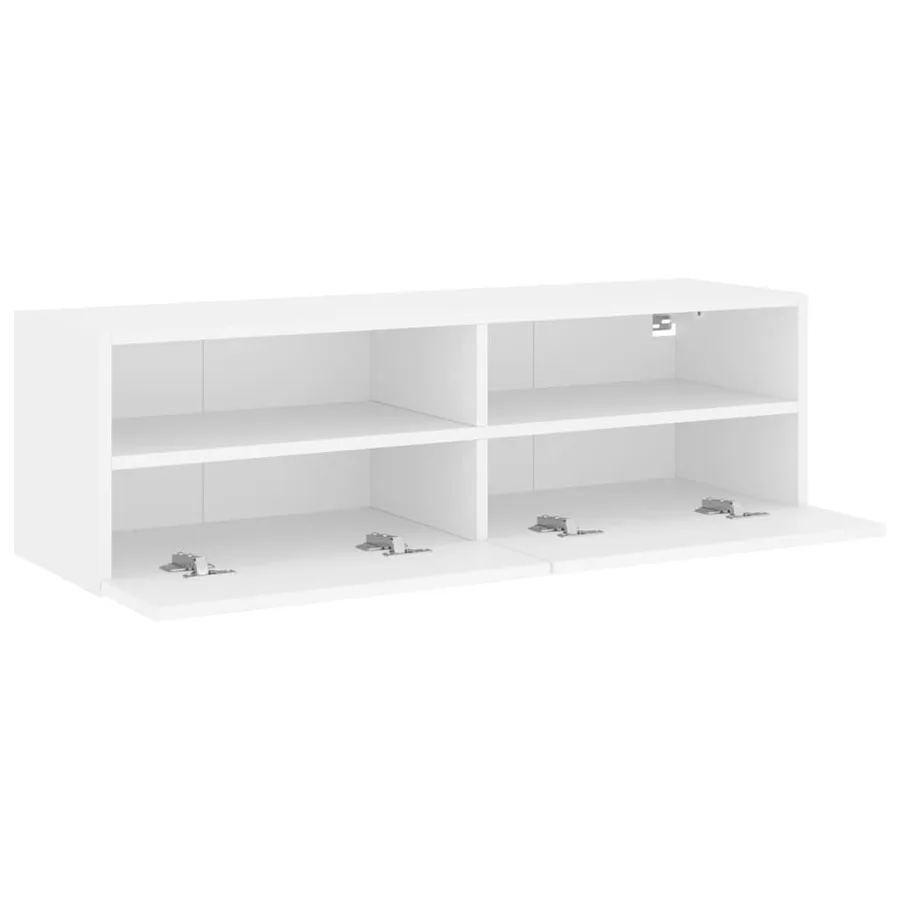Meuble TV mural blanc 100x30x30 cm bois d'ingénierie - 6