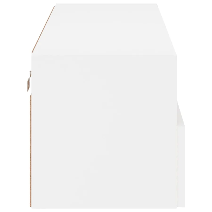 Meuble TV mural blanc 100x30x30 cm bois d'ingénierie - 8
