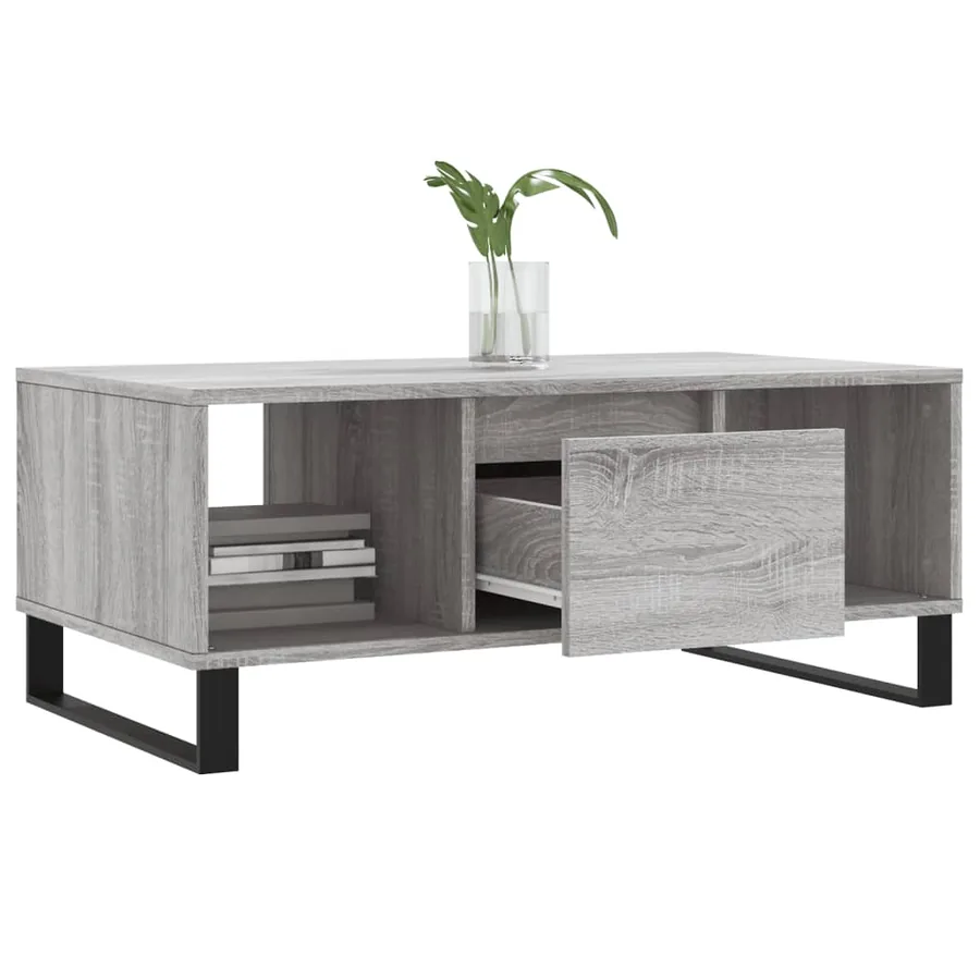 Table basse Sonoma gris 90x50x36,5 cm Bois d'ingénierie - 4