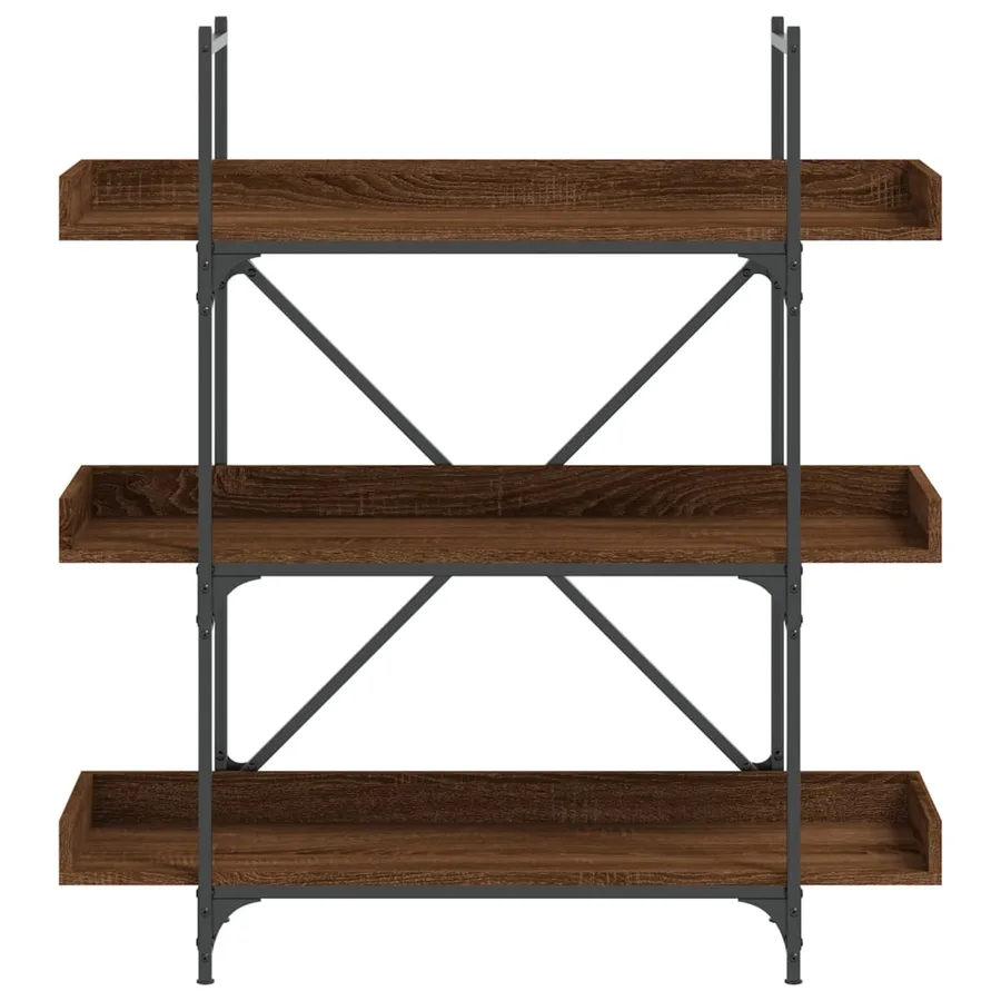 Bibliothèque à 3 niveaux chêne marron 100x33x108,5 cm - 4