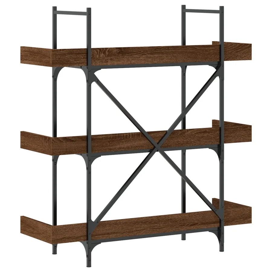 Bibliothèque à 3 niveaux chêne marron 100x33x108,5 cm - 6