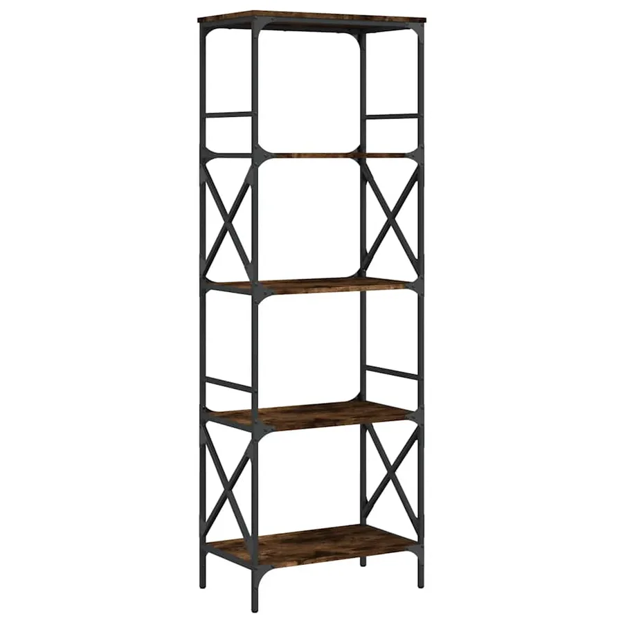Bibliothèque à 5 niveaux chêne fumé 59x35x171 cm - 2