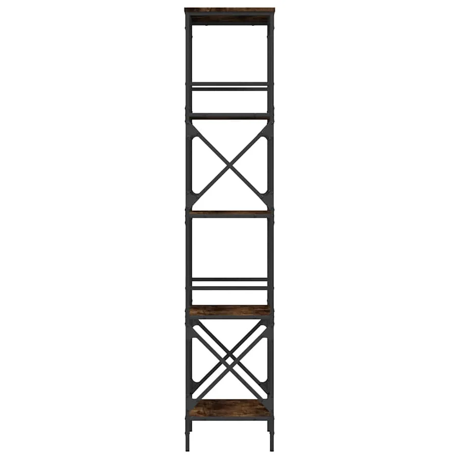 Bibliothèque à 5 niveaux chêne fumé 59x35x171 cm - 5