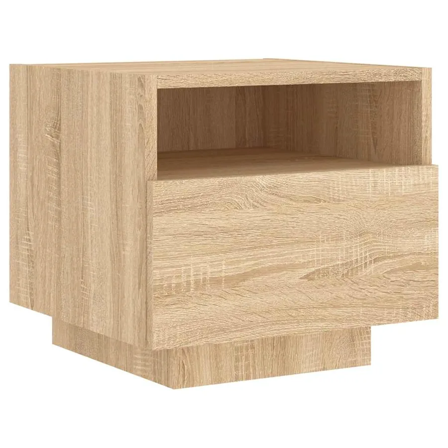 Table de chevet avec lumières LED chêne sonoma 40x39x37 cm - 5
