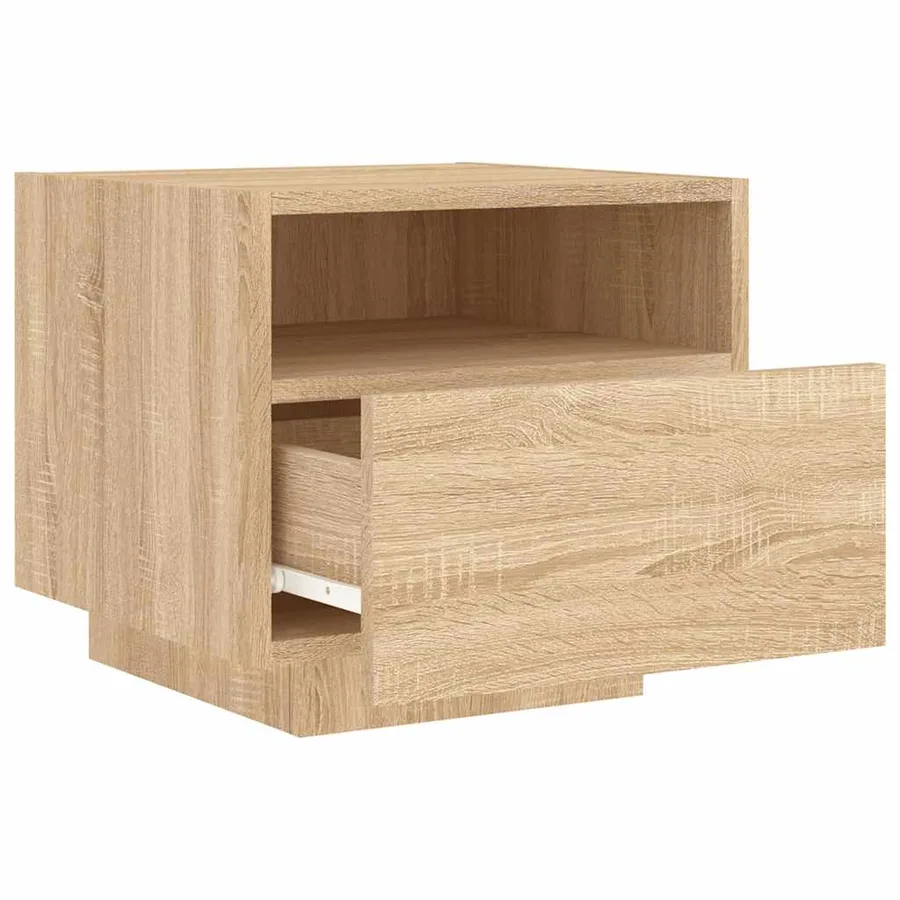 Table de chevet avec lumières LED chêne sonoma 40x39x37 cm - 6