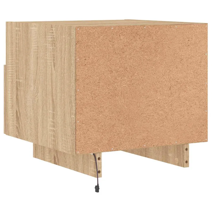 Table de chevet avec lumières LED chêne sonoma 40x39x37 cm - 9