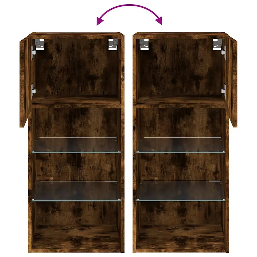 Meubles TV avec lumières LED 2 pcs chêne fumé 40,5x30x90 cm - 12