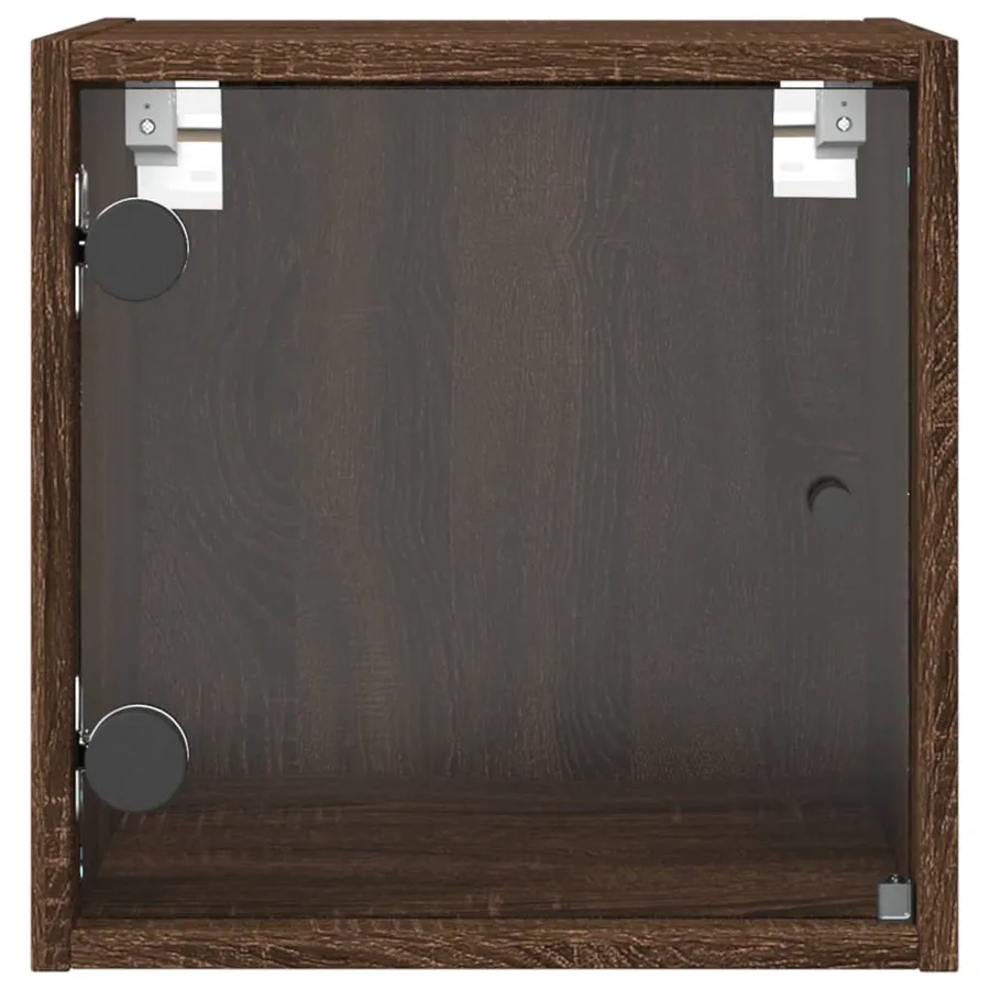 Tables de chevet et portes vitrées 2pcs chêne marron 35x37x35cm - 7