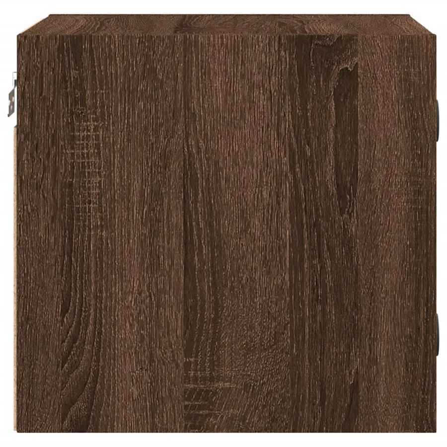 Tables de chevet et portes vitrées 2pcs chêne marron 35x37x35cm - 8