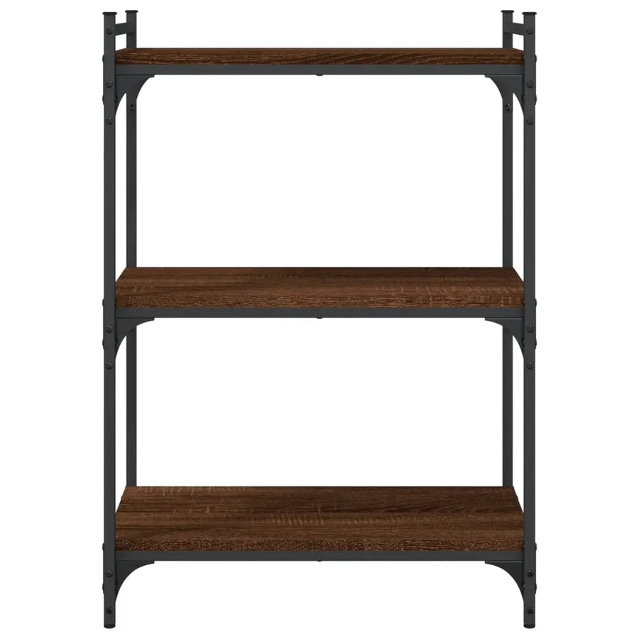 Bibliothèque 3 niveaux chêne brun 60x30x86 cm bois d'ingénierie - 4