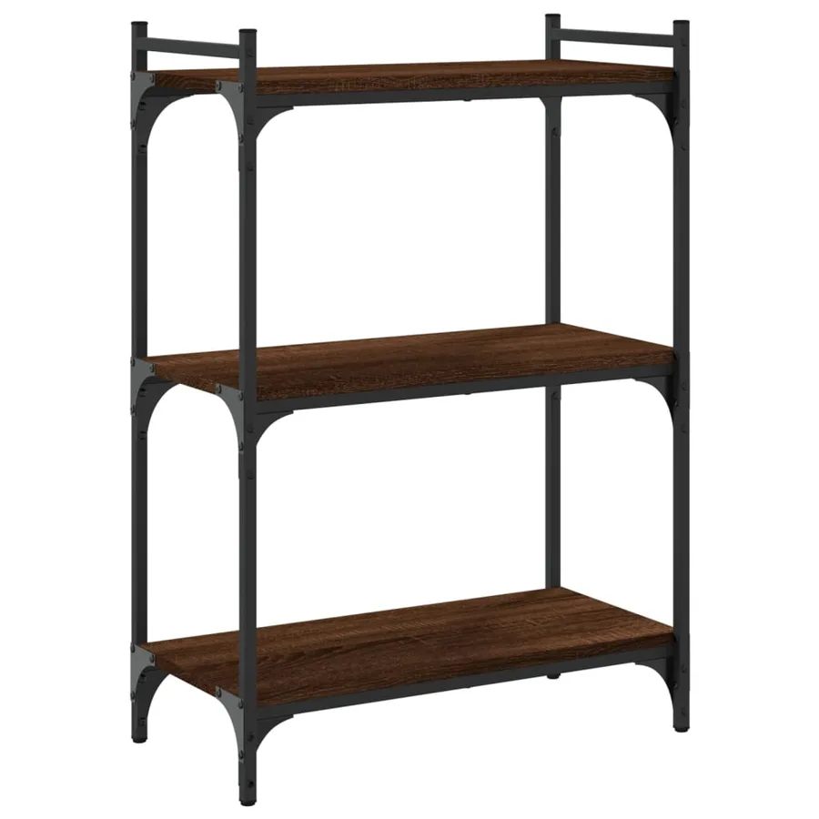 Bibliothèque 3 niveaux chêne brun 60x30x86 cm bois d'ingénierie - 6
