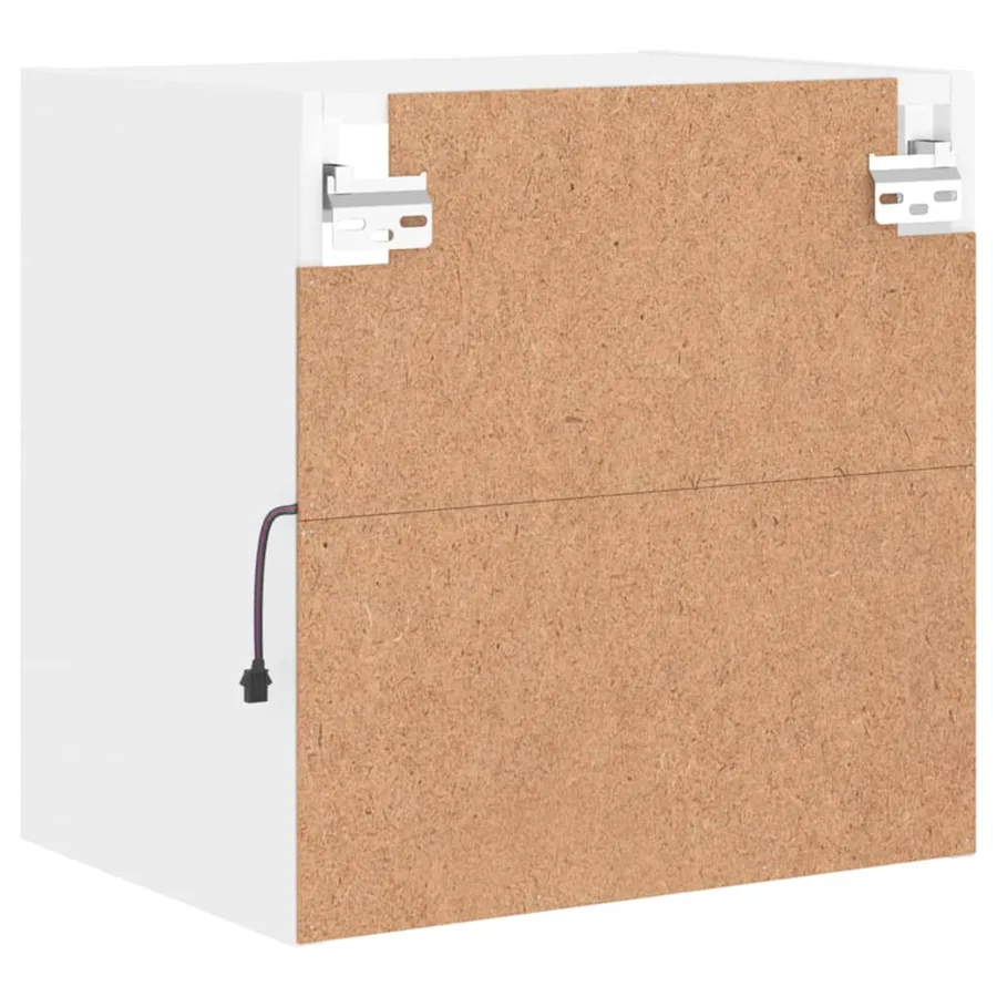 Tables de chevet murales avec lumières LED 2 pcs blanc - 9