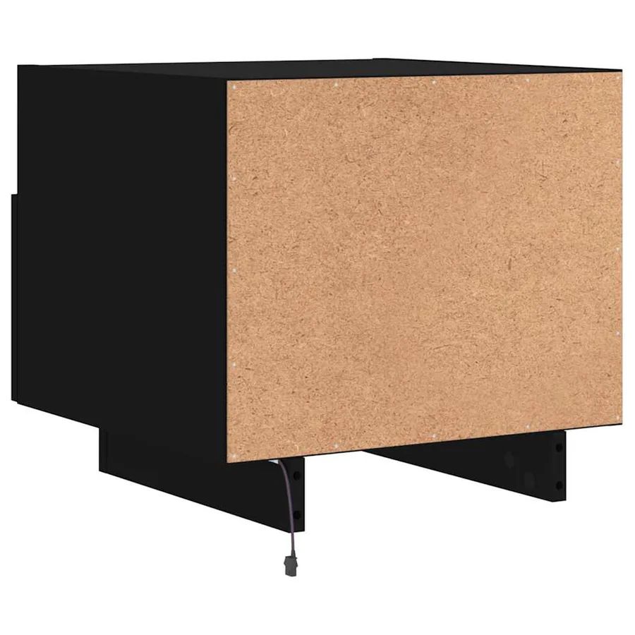 Table de chevet avec lumières LED noir 40x39x37 cm - 9