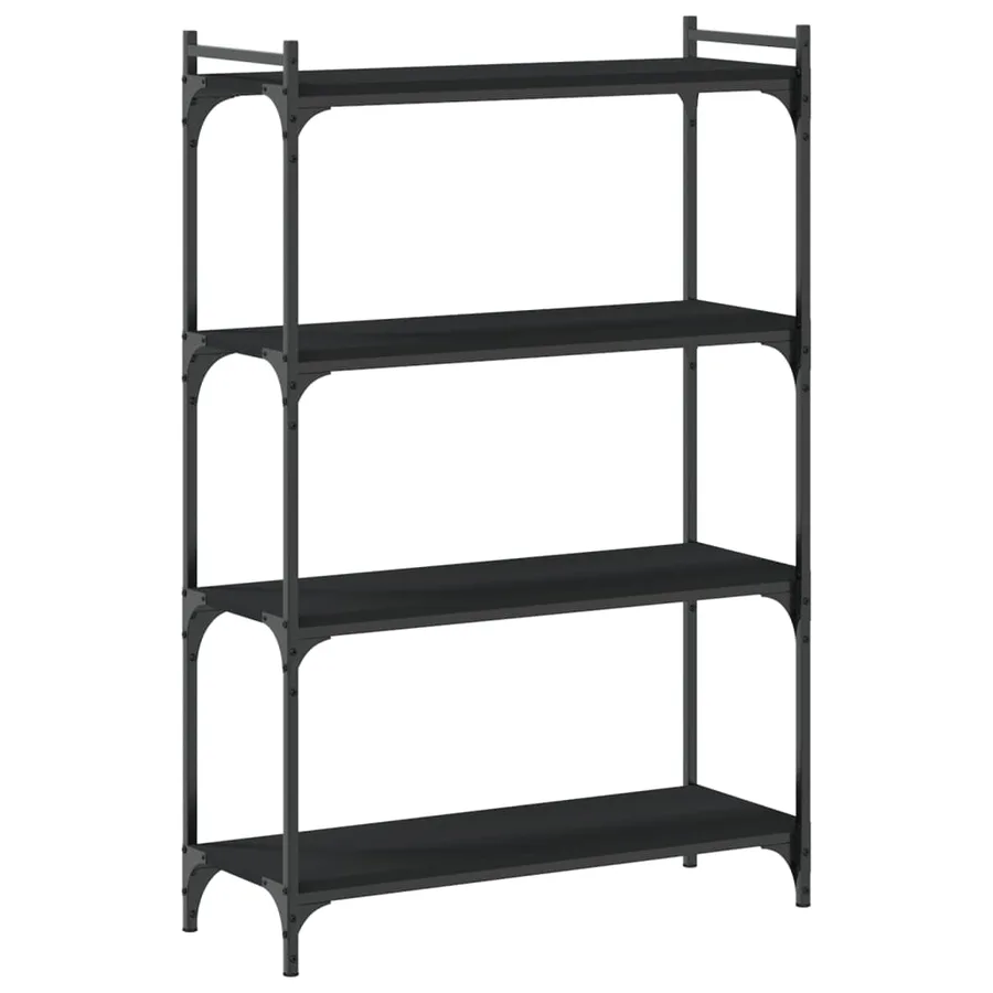 Bibliothèque à 4 niveaux noir 80x30x120 cm bois d'ingénierie - 6