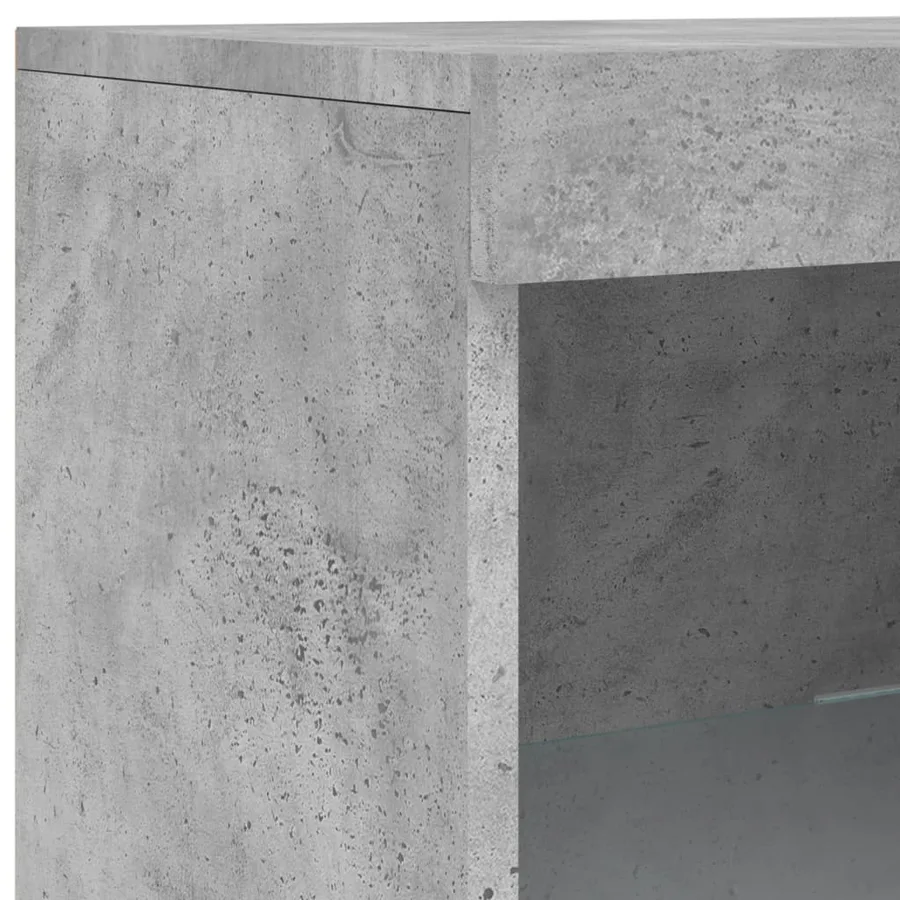 Buffet avec lumières LED gris béton 162x37x100 cm - 12