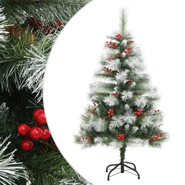 Sapin de Noël artificiel avec pommes de pin et baies 120 cm