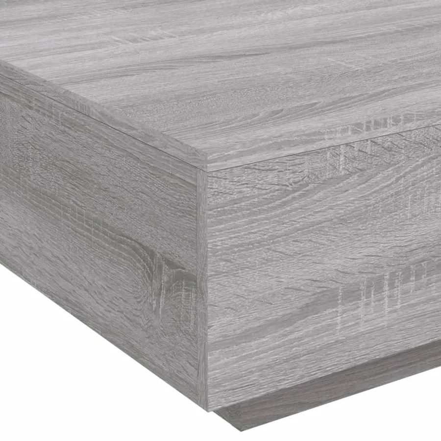 Table basse avec lumières LED sonoma gris 80x80x31 cm - 9