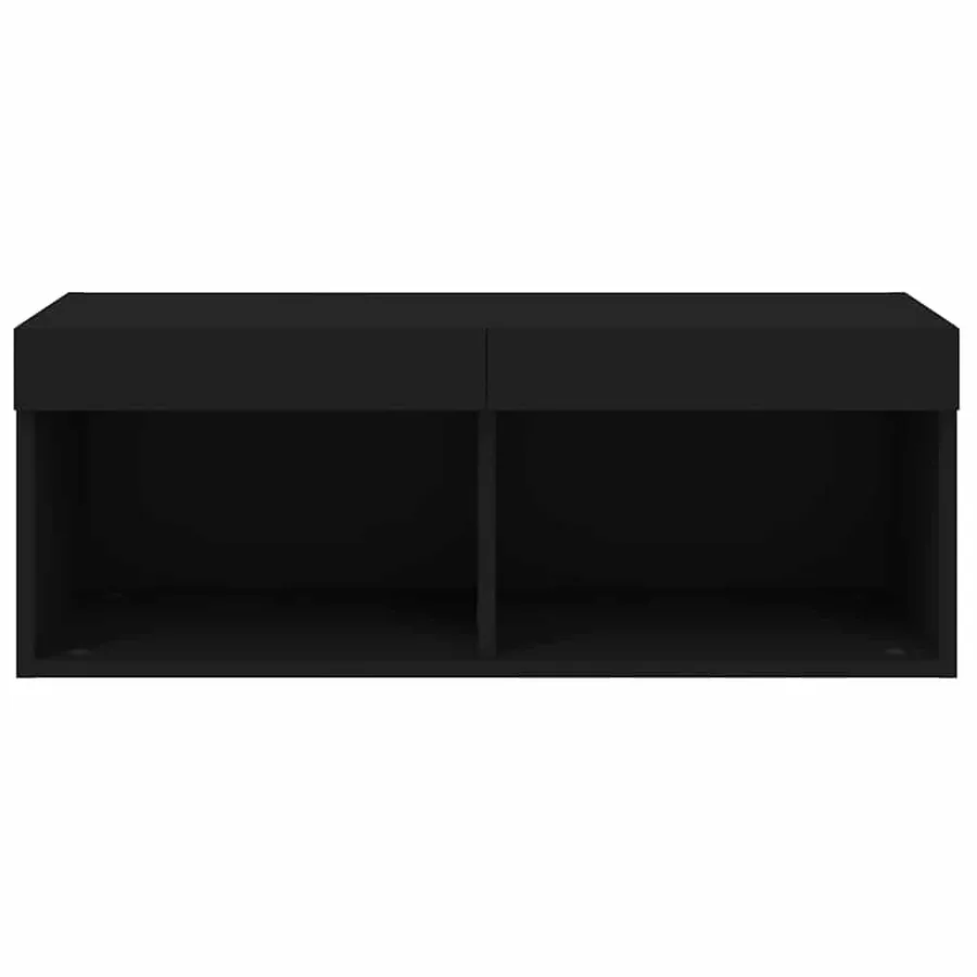 Meuble TV avec lumières LED noir 80x30x30 cm - 8