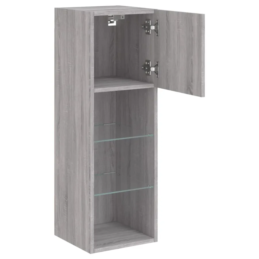 Meubles TV avec lumières LED 2 pcs sonoma gris 30,5x30x90 cm - 8
