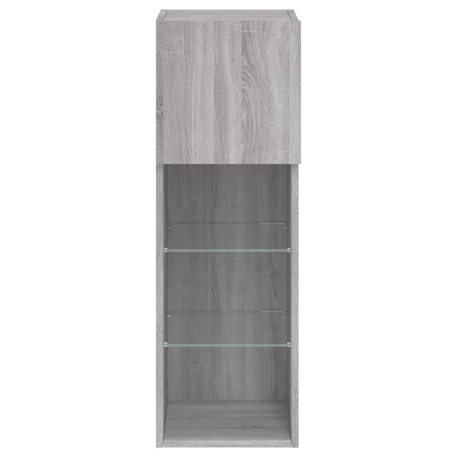 Meubles TV avec lumières LED 2 pcs sonoma gris 30,5x30x90 cm - 9