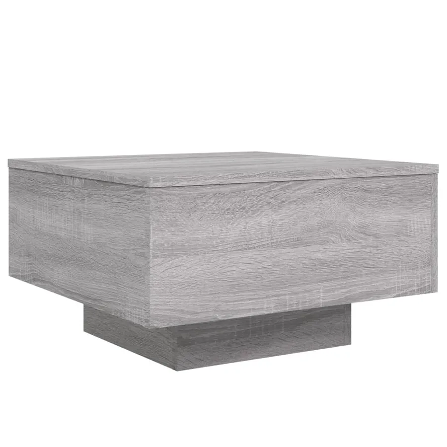 Table basse avec lumières LED sonoma gris 55x55x31 cm - 3