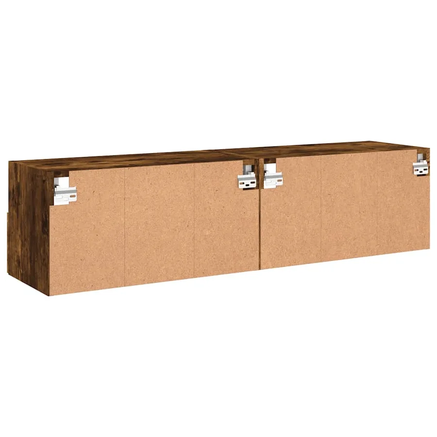 Meubles TV muraux 2 pcs chêne fumé 60x30x30cm bois d'ingénierie - 10