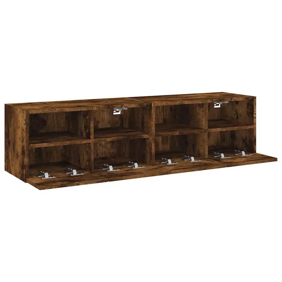 Meubles TV muraux 2 pcs chêne fumé 60x30x30cm bois d'ingénierie - 7