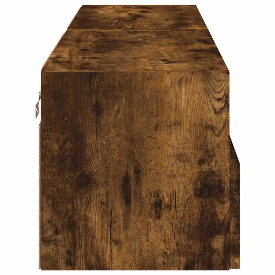 Meubles TV muraux 2 pcs chêne fumé 60x30x30cm bois d'ingénierie - 9